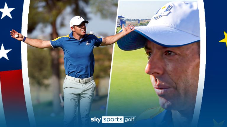 A tearful Rory McIlroy spoke of how much winning four points during the Ryder Cup in Rome meant to him after he closed out a 3&1 win over Sam Burns