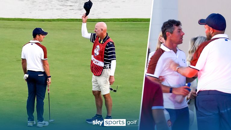 New footage has emerged of Rory McIlroy's argument with Patrick Cantlay's caddie on the 18th green as Joe LaCava appeared to anger McIlroy by celebrating too closely to him while he was lining up a putt