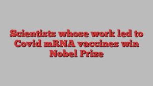 Scientists whose work led to Covid mRNA vaccines win Nobel Prize