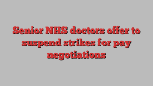 Senior NHS doctors offer to suspend strikes for pay negotiations