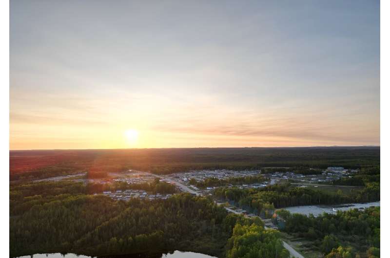 This aerial photo shows the Lac-Simon community, in western Quebec, on September 20, 2023