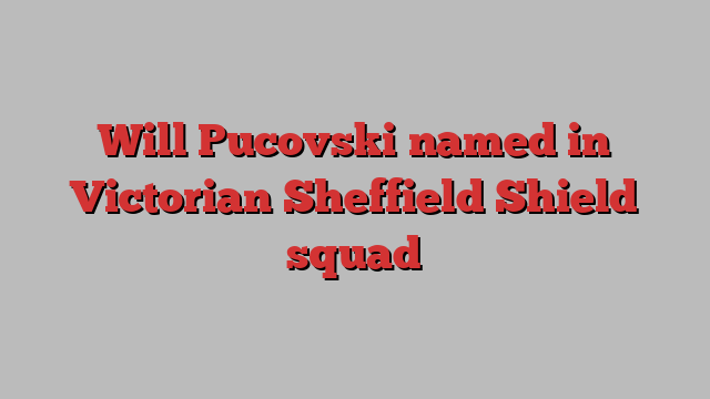 Will Pucovski named in Victorian Sheffield Shield squad