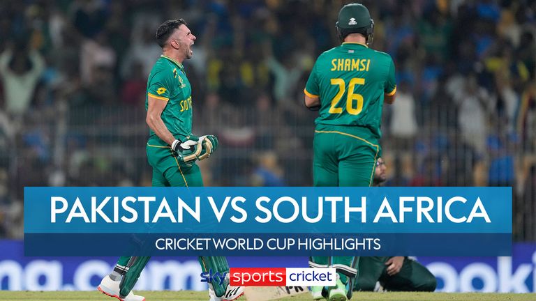 Bitesize highlights of South Africa&#39;s thrilling one-wicket victory over Pakistan in Chennai at the Cricket World Cup.