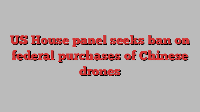 US House panel seeks ban on federal purchases of Chinese drones