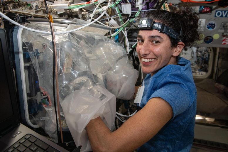 NASA Astronaut Jasmin Moghbeli Works on the BioFabrication Facility