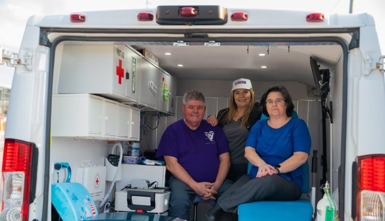 Hamilton, Ont. dental hygienist Carmela Marisa Mannarino, seen here with colleagues James Fish (left) and Kim Lawrence (right), operates Dental Care in Motion, a mobile clinic that visits homebound seniors and long-term care homes.