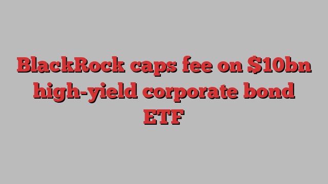 BlackRock caps fee on $10bn high-yield corporate bond ETF