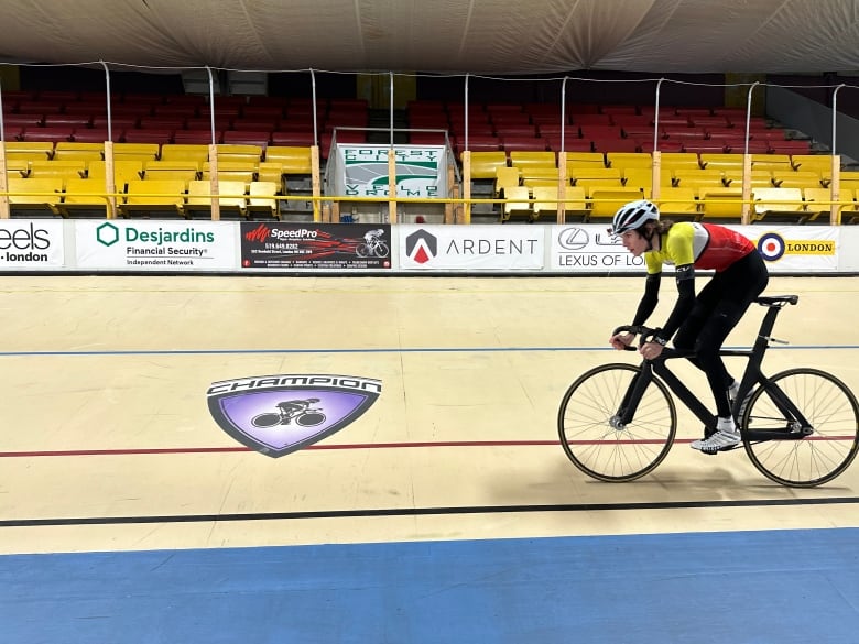 Reilly Pargeter, 20, has trained at Forest City Velodrome since he was nine. The training earned him two summer trips to Europe where he raced with professional road cyclists.