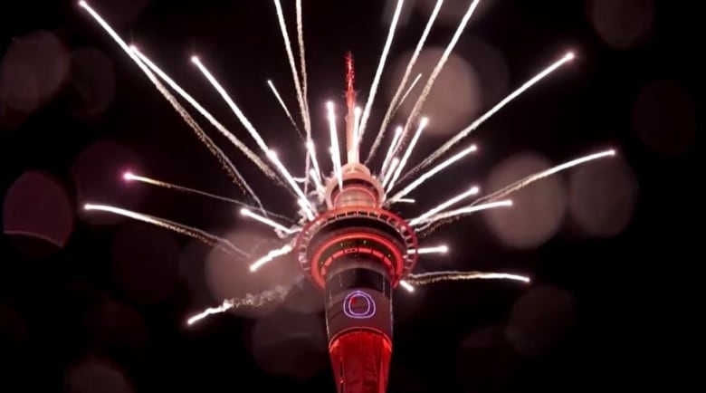 Fireworks in Auckland, New Zealand.