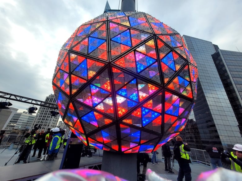 The New Year's Eve ball in Times Square, New York. 