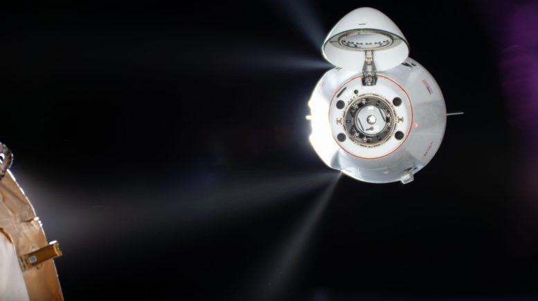 Thrusters Fire on SpaceX Dragon Cargo Spacecraft