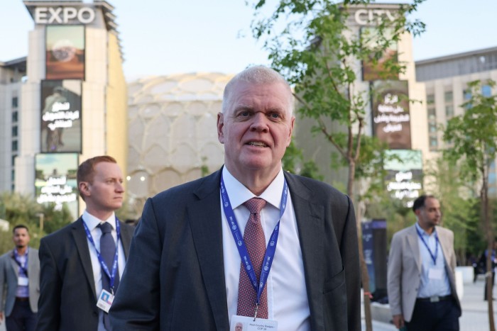 HSBC chief executive Noel Quinn in the Expo City Dubai  blue zone, UAE, on the opening day of COP28 on November 30 2023 