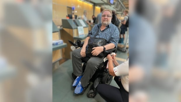 Passenger in wheelchair says he was left with septic injury after being removed from flight on food trolley