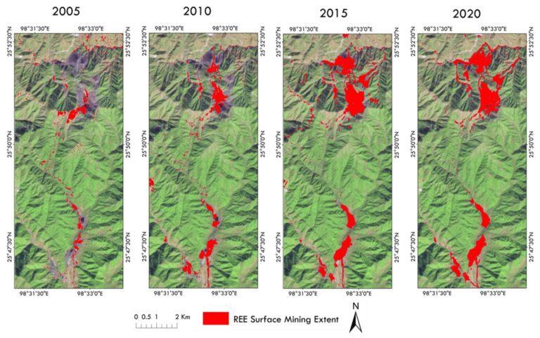 Study shows unexpected expansion of rare earth element mining activities in Myanmar-China border region