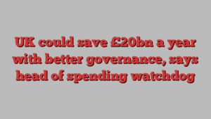 UK could save £20bn a year with better governance, says head of spending watchdog