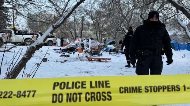 Tents torn down at encampment in central Edmonton as court battle continues