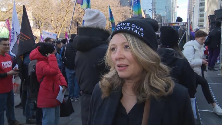 Ontario NDP Leader Marit Stiles also joined the demonstration.