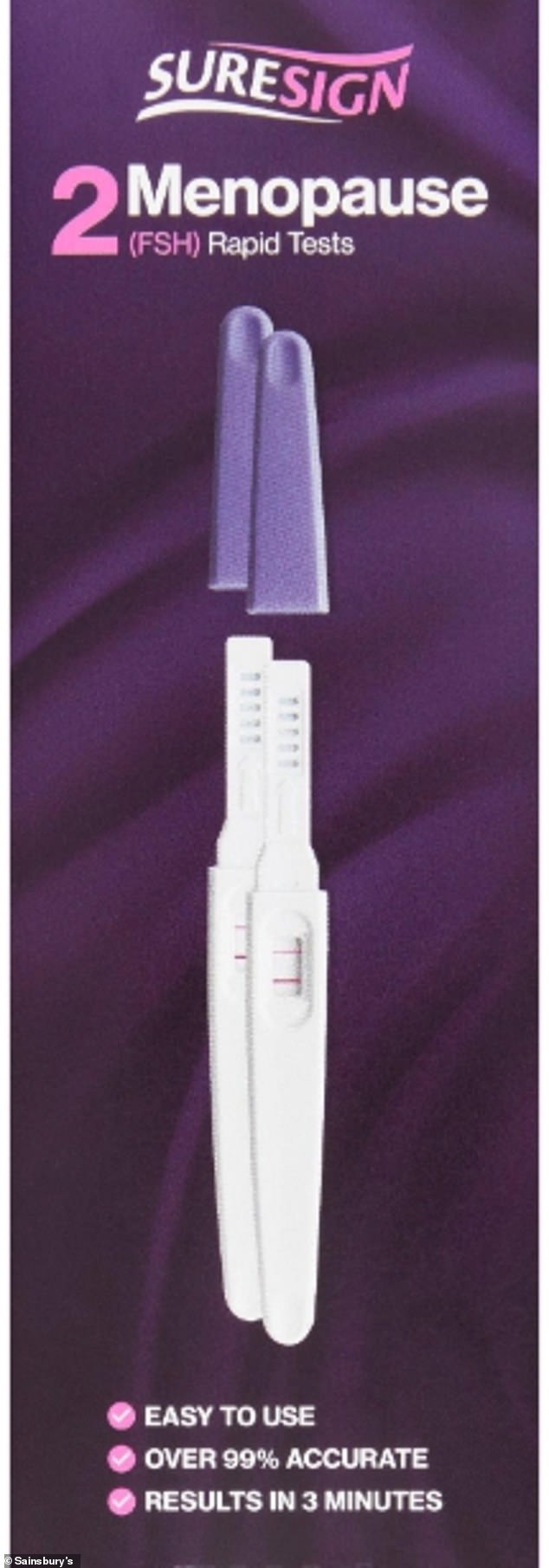 This looks and works like a pregnancy test, in that it measures hormones in your urine