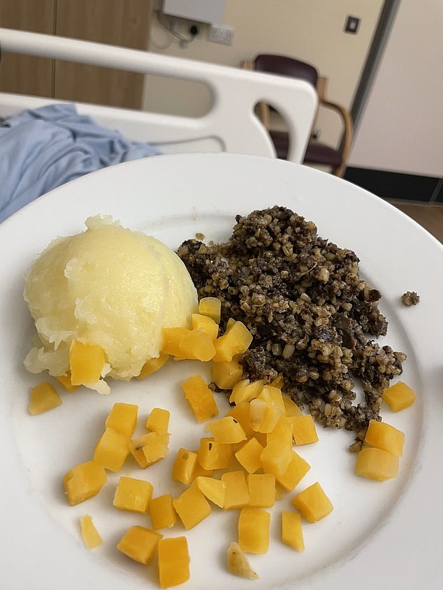 Patients said they were unabel to eat the food on offer with meals including neeps, haggis and tatties (pictured) falling below standards