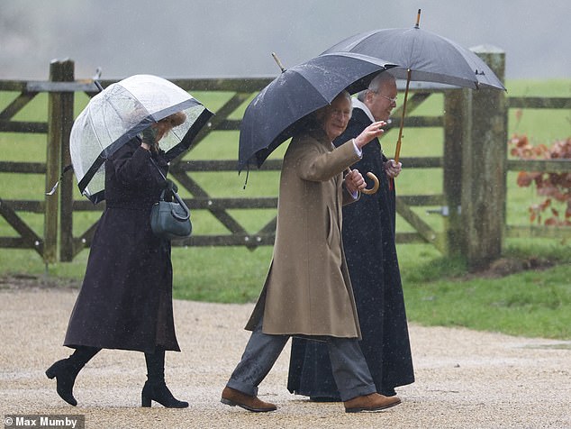 King Charles, who revealed earlier this month that he is suffering from 'a form of cancer', and Queen Camilla, pictured at church