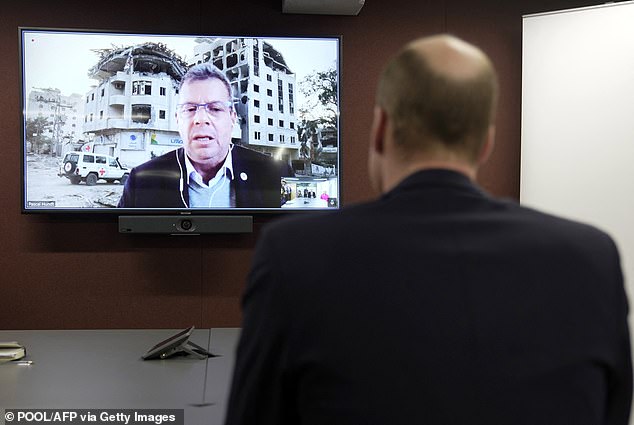 William, while at the Red Cross, listened to Pascal Hundt, Senior Crisis Manager, International Committee of the Red Cross, dialling in on a video call from Gaza