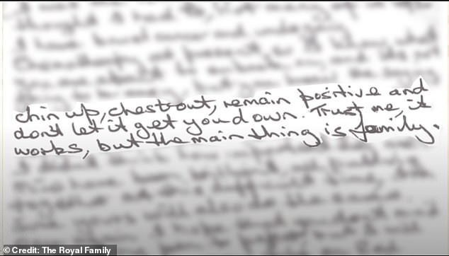 One person urged the King to keep his 'chin up, chest out, remain positive and don't let it get you down'. They added: 'Trust me it works, but the main thing is family'