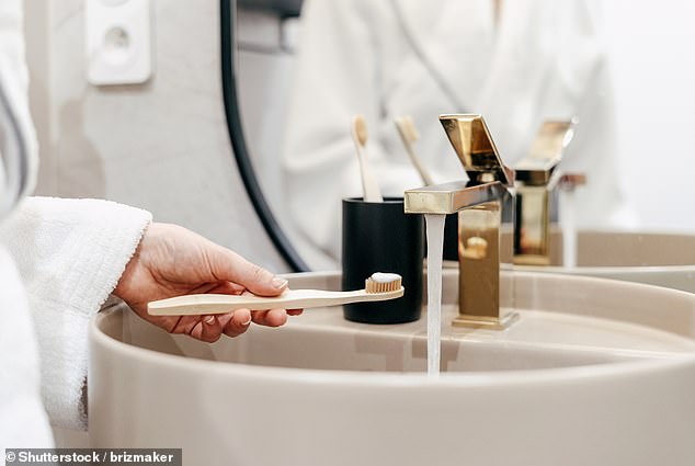 Even brushing your teeth from the upstairs tap may not be recommended, Government officials advise (stock image)