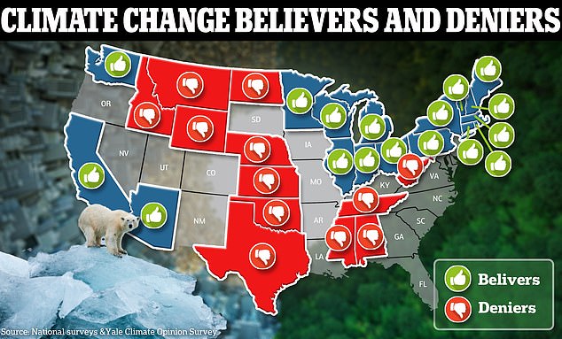 Data reveals where climate change skeptics and believers live in the US… so which way does YOUR state lean?