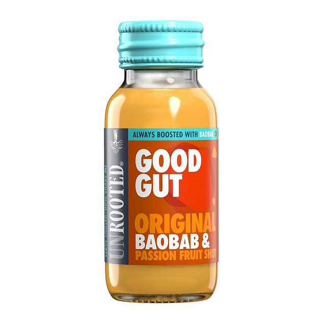 Unrooted Good Gut Baobab & Passion Fruit contains baobab, a fruit high in fibre which is a ‘powerful prebiotic’