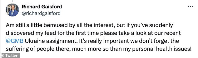 Richard thanked his fans for their kind messages and shared his hopes to be back on the TV soon