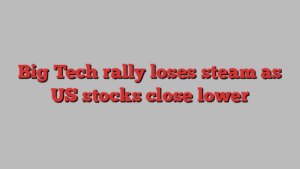 Big Tech rally loses steam as US stocks close lower