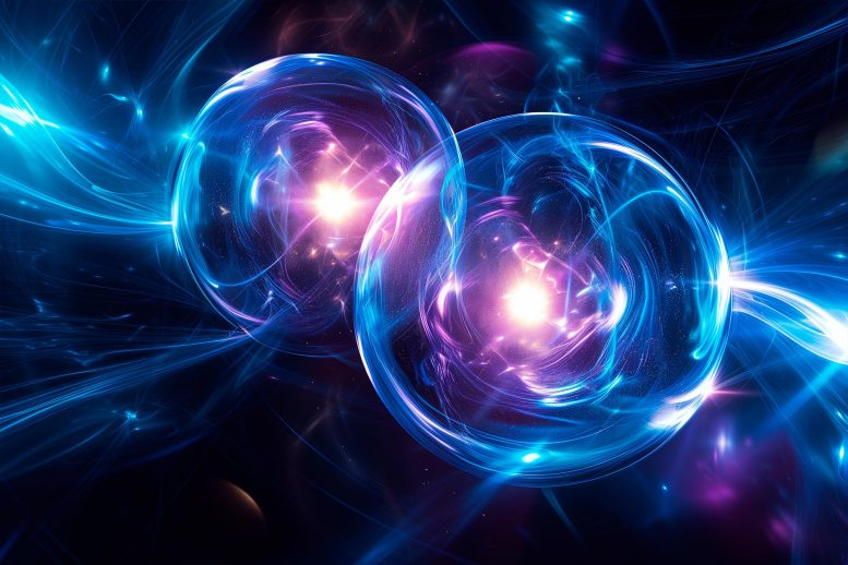 Quantum Particle Entanglement Concept Illustration