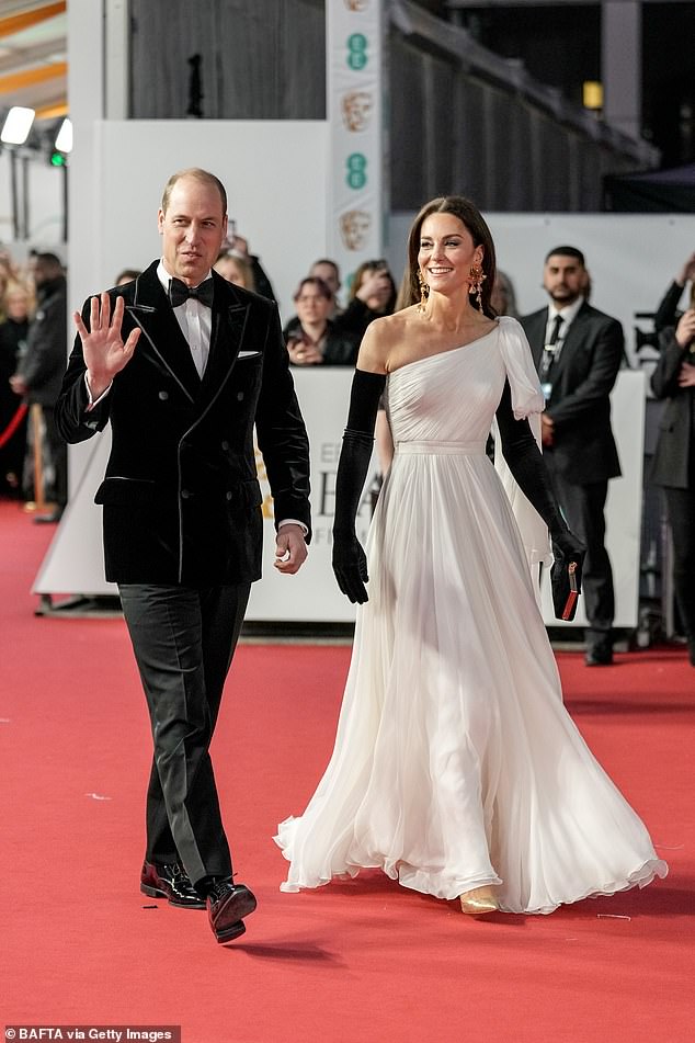 Flying solo at the BAFTAs: Prince William heads to star-studded film awards without the Princess of Wales – as Kate continues her recovery from abdominal surgery