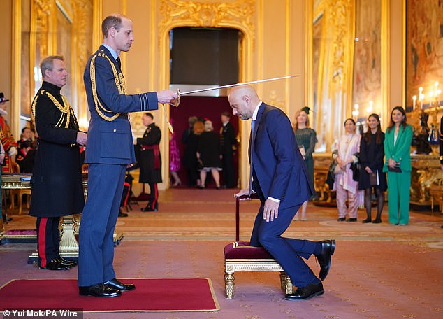 Game of Thrones star Emilia Clarke is joined by her mother as she’s given gong by Prince William at Windsor Castle for setting up brain injury charity – as Sir Sajid Javid is knighted in front of his proud family