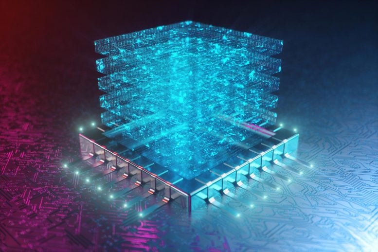 3D Transistor Chip Illustration