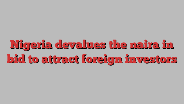 Nigeria devalues the naira in bid to attract foreign investors