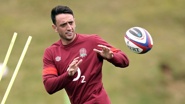 England Training - Honda England Rugby Performance Centre - Pennyhill Park
England's Alex Mitchell during a training session at Honda England Rugby Performance Centre, Pennyhill Park, Bagshot. Picture date: Monday February 5, 2024.