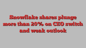 Snowflake shares plunge more than 20% on CEO switch and weak outlook