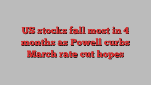 US stocks fall most in 4 months as Powell curbs March rate cut hopes