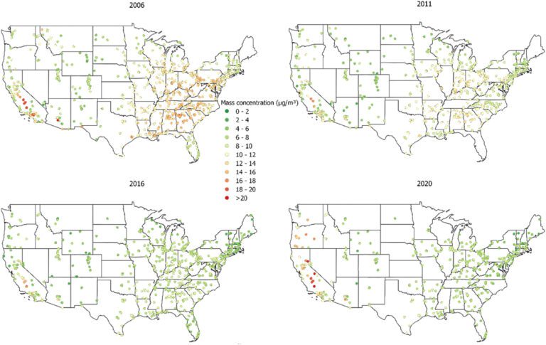 New study describes how chemical composition of US air pollution has changed over time