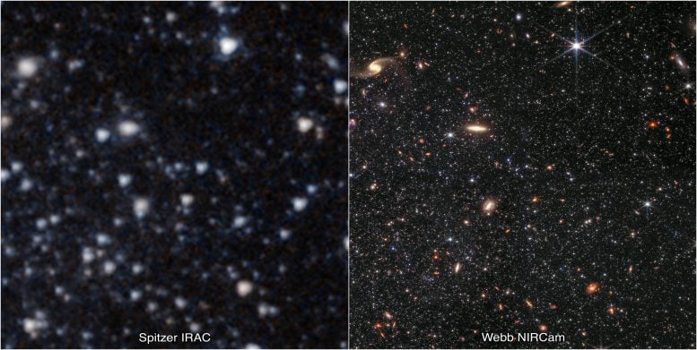 Dwarf Galaxy WLM (Spitzer IRAC and Webb NIRCam)