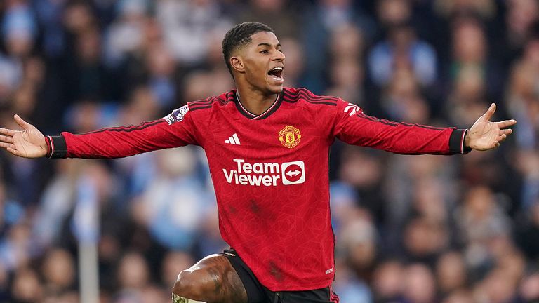 Marcus Rashford felt he was fouled in the build-up