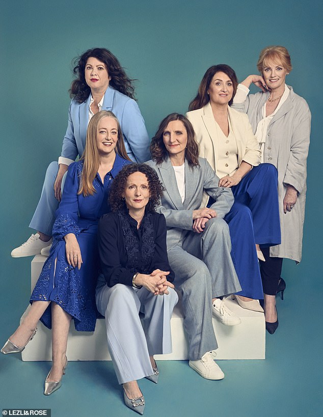 MP ROSIE DUFFIELD unites a battle-hardened group of campaigners: the women who refuse to be silence. L to R: Karen Ingala Smith,  Helen Joyce,  Fiona Mcanena, Emma Bateman, Cathy Larkman, Heather Binning