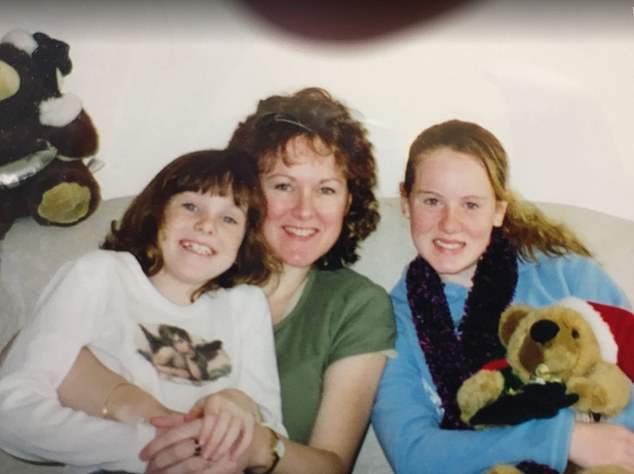 Ms Holyoak, pictured above with her two daughters, Haley (left) and Michelle, is estranged from her family and lives alone in social housing