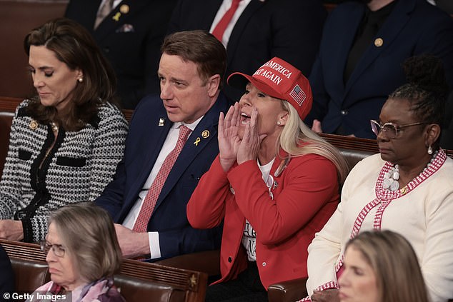 Rep. Marjorie Taylor Greene (R-Georgia) calls out to Biden to 'say her name,' referring to murdered nursing student Laken Riley