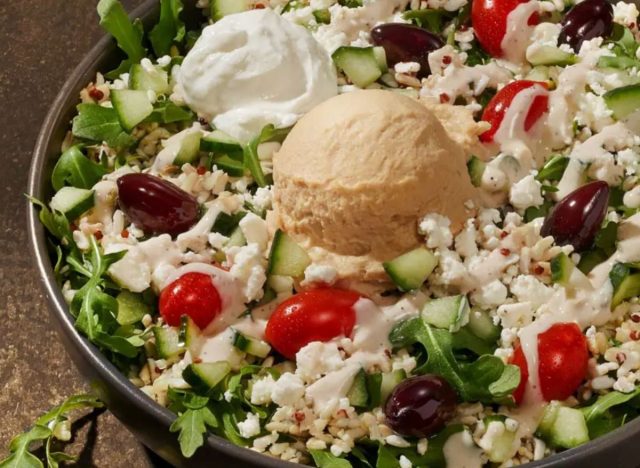 warm Mediterranean Bowl from Panera on a table