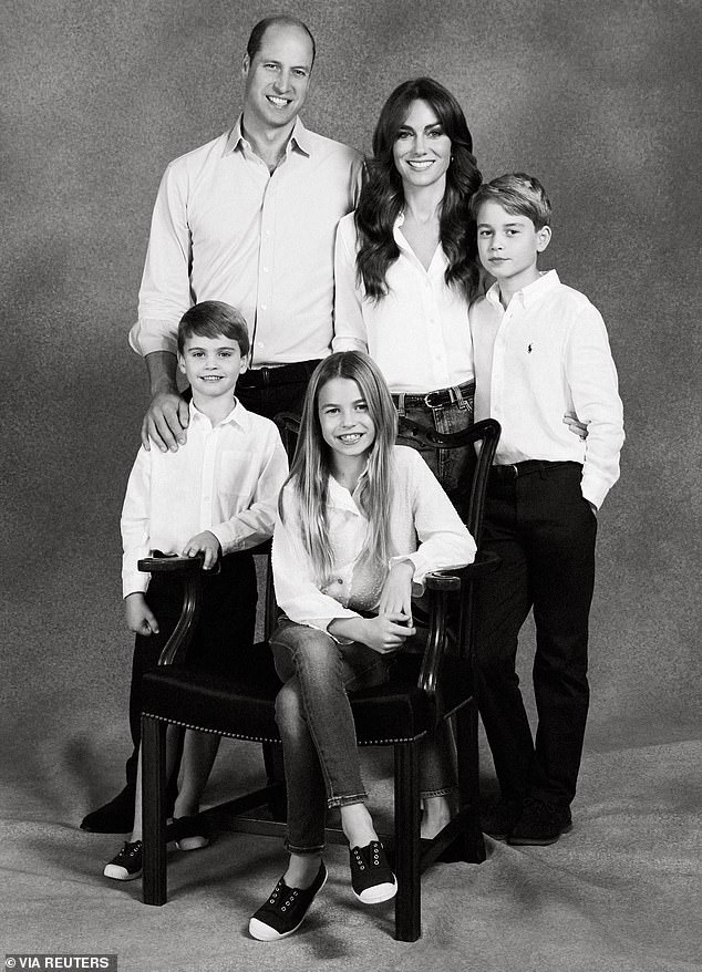 The Prince and Princess of Wales's annual Christmas card image with their three children, Prince George, Princess Charlotte, and Prince Louis, appeared to have a Photoshop fail. Louis' middle finger was missing in the photo