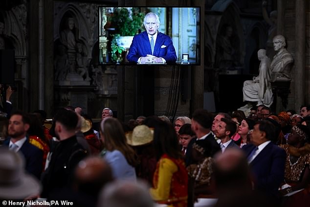 The video was played today at Westminster Abbey to mark Commonwealth Day