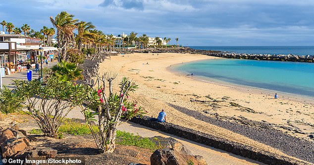 Flamingo beach in Playa Blanca holiday village on coast of Lanzarote Island, Spain. File picture