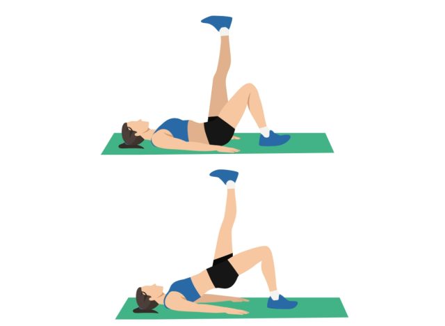 single-leg glute bridge hip extension